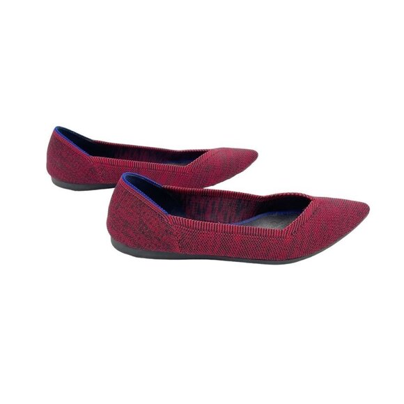 Rothys The Point Crimson Heather Red Blue Halo Pointed Toe Flats Womens Size 9 - Picture 4 of 10